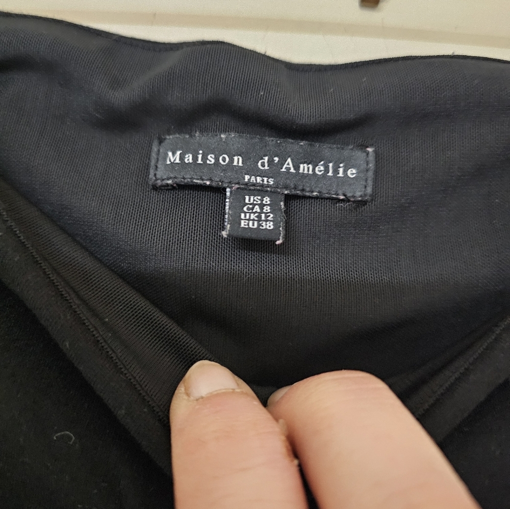 Maison d'Amelie  Black Pleated Pull-on Pants Size 8 - Picture 4 of 5